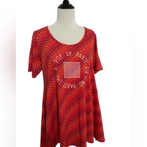 New LuLaRoe Supply Sz L Red and Orange Retailer Perfect T Vintage